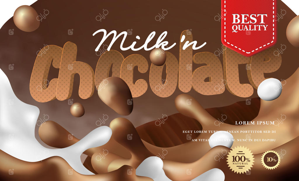 صحنه واقع‌گرایانه از پاشیدن مایع شکلات و وانیل