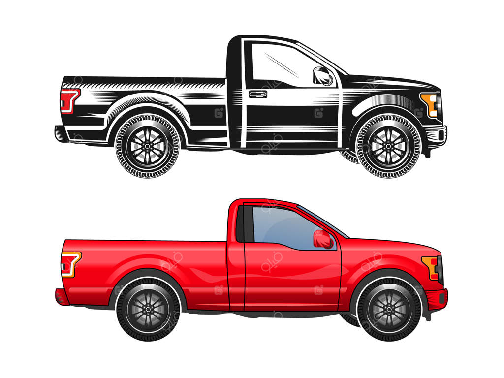 خدمات حمل و نقل وانت بار به همراه تصویرسازی وانت ماشین.