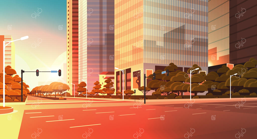 جاده آسفالته با علائم راهنمایی و رانندگی و فلش‌های راهنما