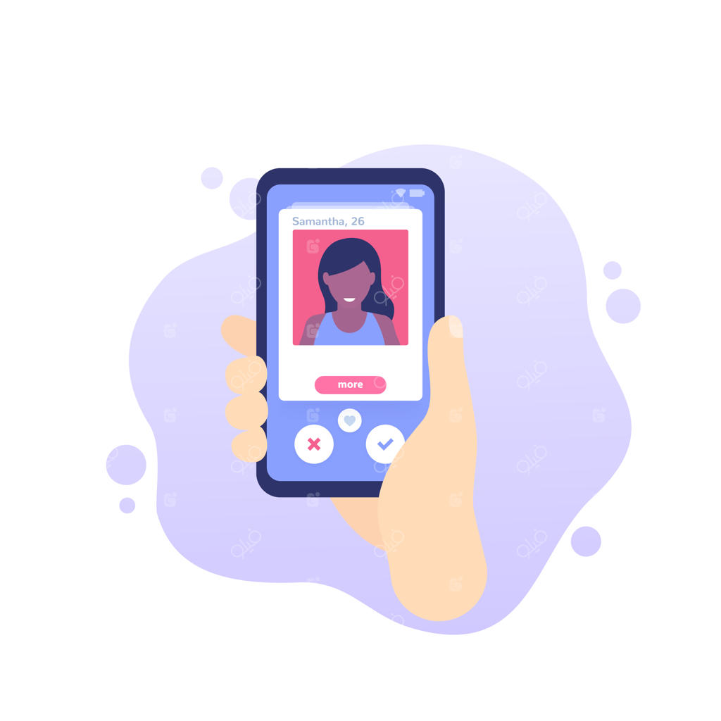 استفاده از اپلیکیشن دوست‌یابی با گوشی در دست