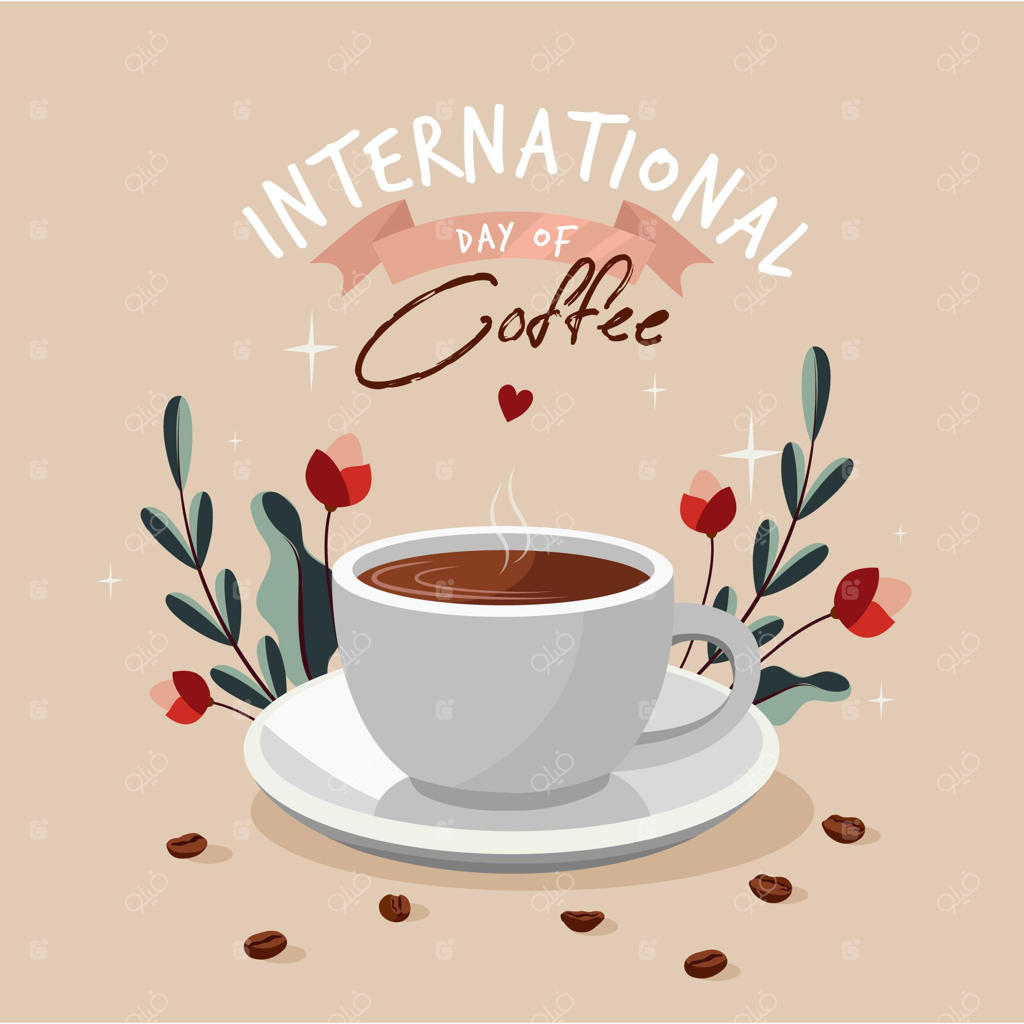 روز جهانی قهوه به سبک طراحی تخت