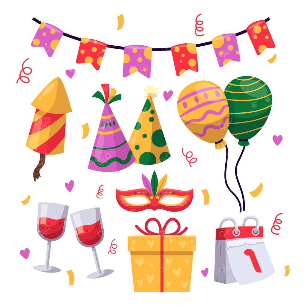 مجموعه عناصر تخت شب سال نو ۲۰۲۲