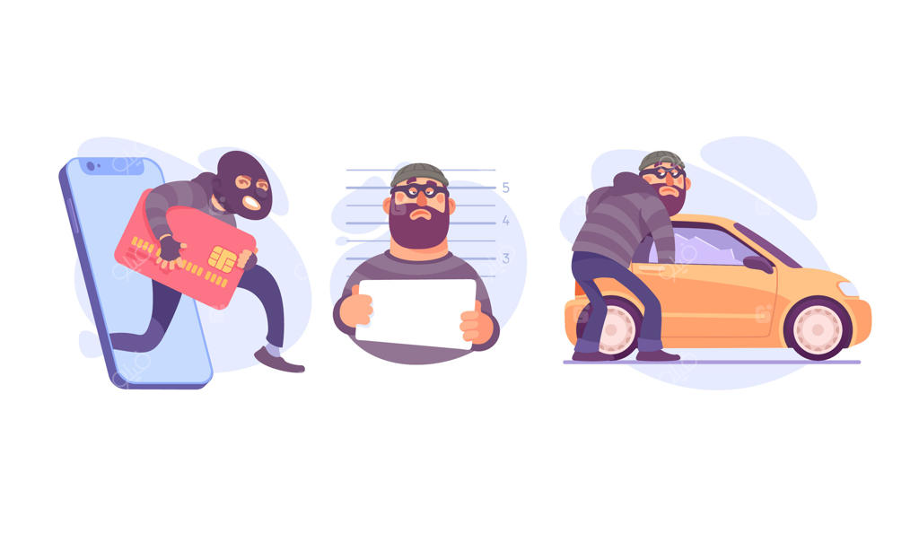 تصاویر با تمرکز بر سرقت سایبری و سرقت خودرو و بررسی جنبه‌ها و موضوعات مختلف