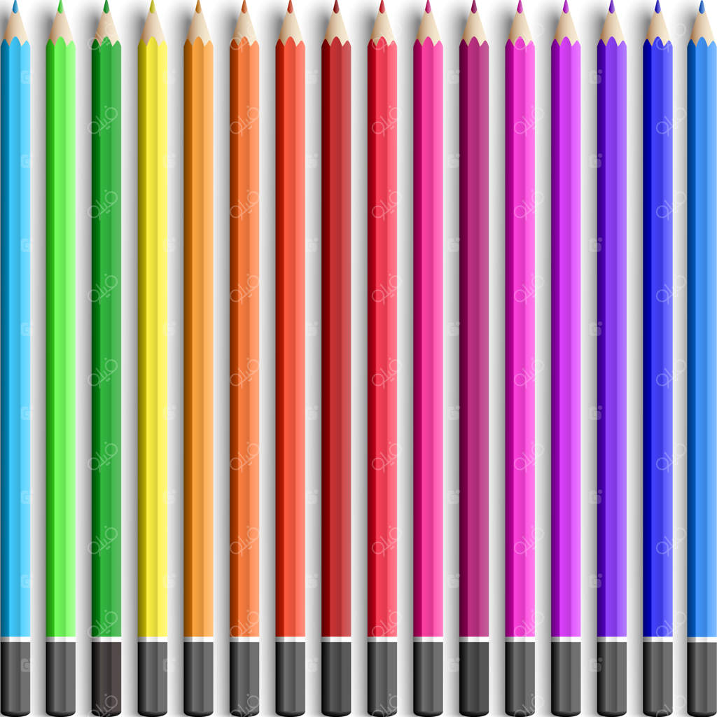 مدادهای چوبی رنگارنگ و واقع‌گرایانه