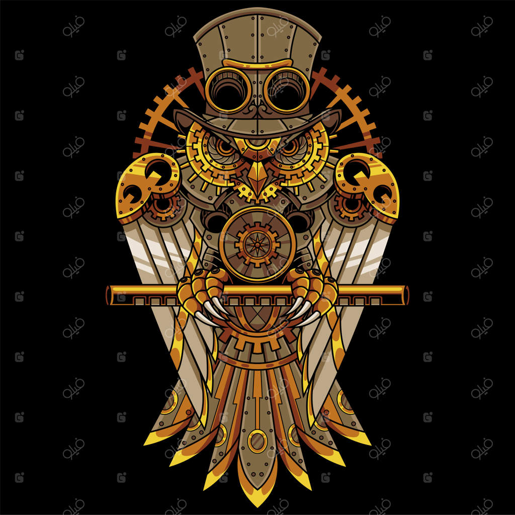 تصویرسازی بخارپانکی جغد