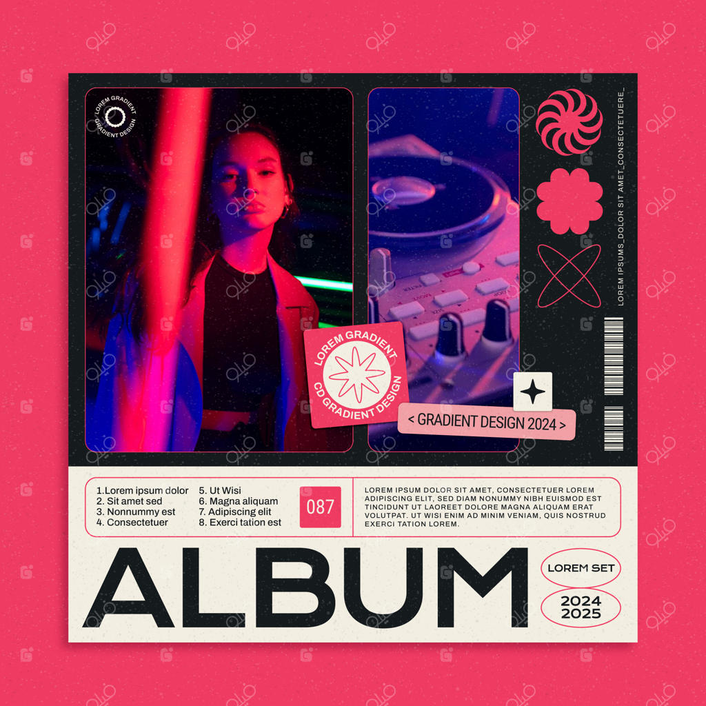 قالب جلد آلبوم آینده‌نگر با گرادیان رنگی