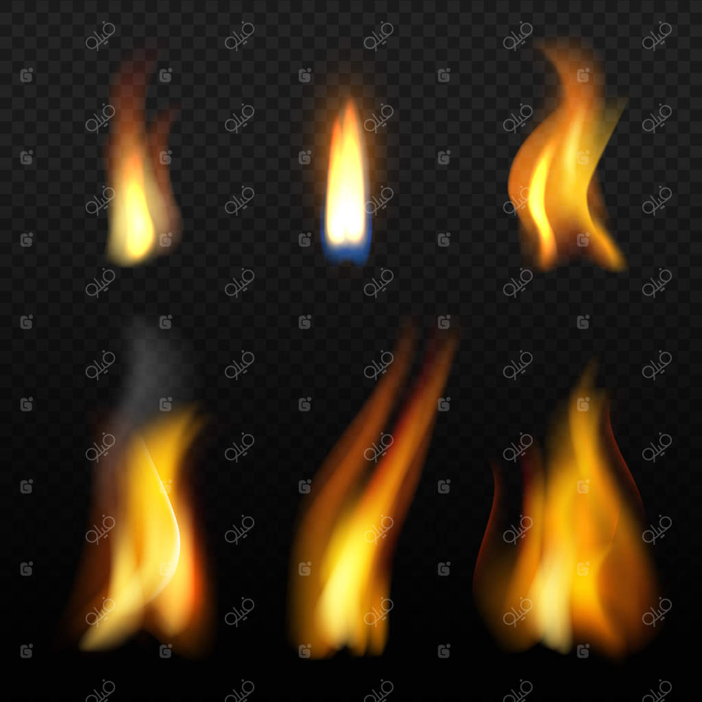 قالب شعله آتش: افکت‌های واقعی شعله شمع با دود نارنجی، به صورت مجزا و واقعی