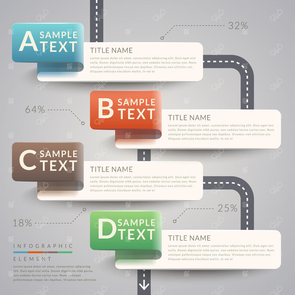 طراحی قالب اینفوگرافیک ساده با گزینه‌های بنر