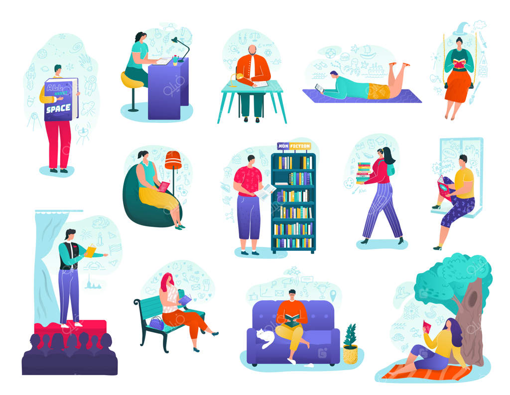 مطالعه کتاب، آموزش، کتابخانه و اجرای عمومی: ادبیات و علاقه‌مندان به کتاب، دانش و یادگیری با استفاده از کتاب‌های طبیعت.