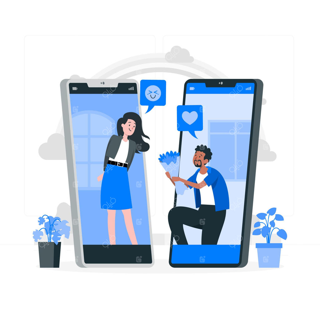 تصویرسازی مفهوم دوستیابی آنلاین