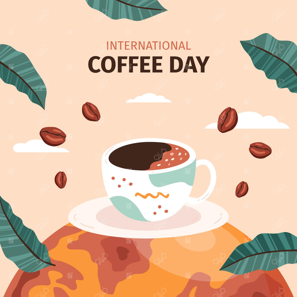 طراحی تخت به مناسبت جشن روز جهانی قهوه