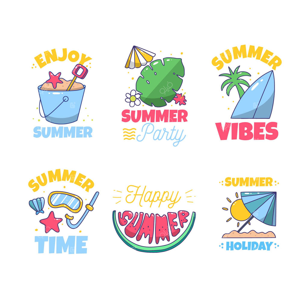 برچسب‌های نقاشی شده تابستانی