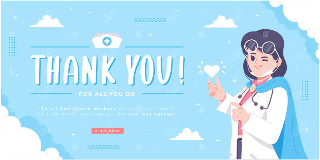 قالب بنر تشکر از کادر درمانی