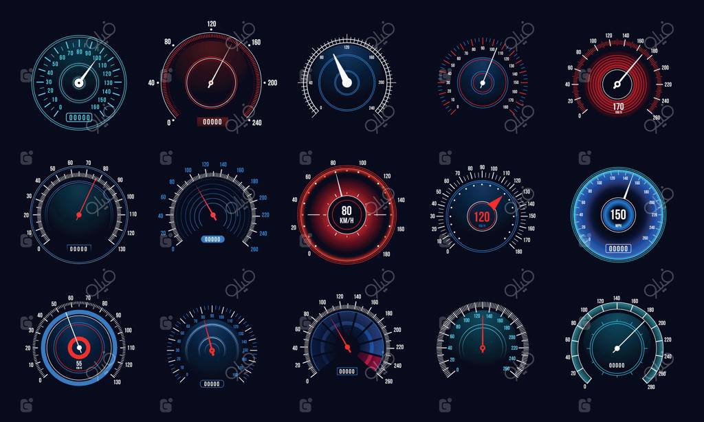 سرعت‌سنج‌های خودرو تنظیم شد: نمایشگر سرعت خودرو با شمارنده و عقربه، نمایشگر مدرن و آینده‌نگر