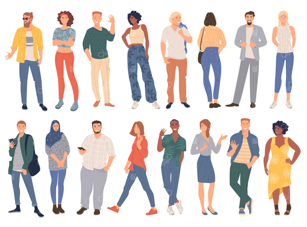 زنان و مردان جوان خوش‌تیپ و مد روز