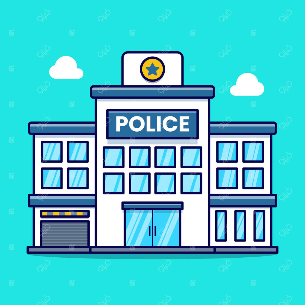 وکتور منظره ساختمان ایستگاه پلیس