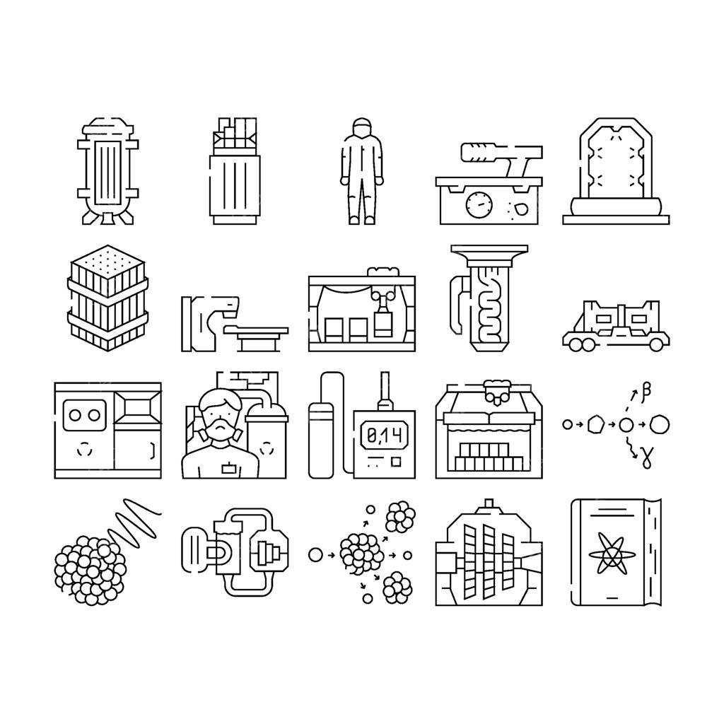 مجموعه آیکون‌های نیروگاه انرژی هسته‌ای