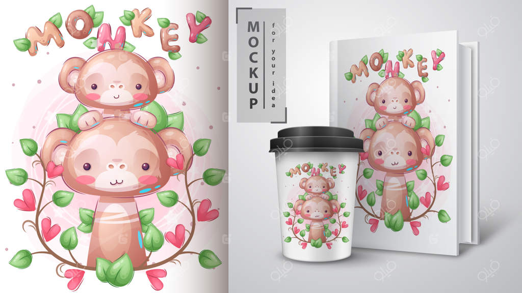 شخصیت کارتونی: خانواده زیبا و میمون