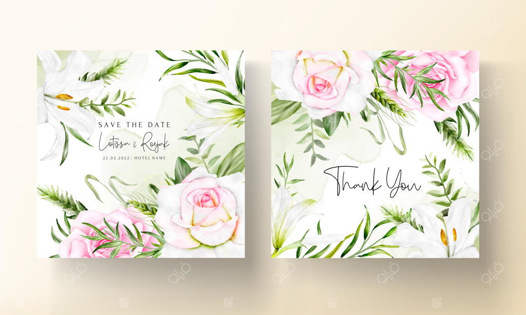 الگوی کارت دعوت عروسی با تاج گل زیبا