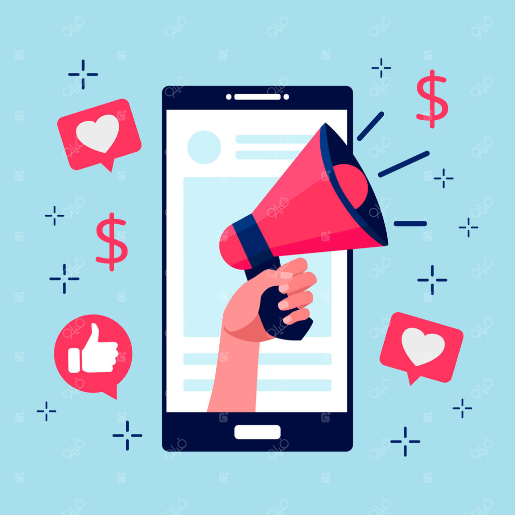 طرح گوشی موبایل برای شبکه‌های اجتماعی