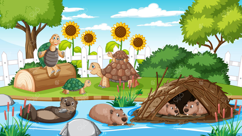 رودی در جنگل با حیوانات وحشی