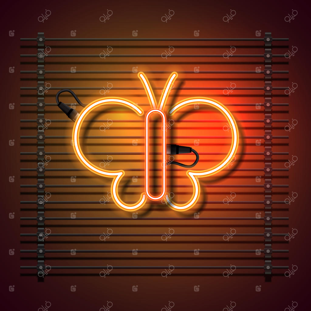 طرح نئونی پروانه