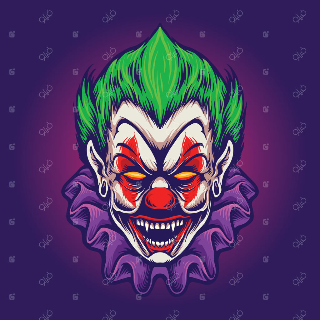 تصویرسازی‌های ترسناک سر دلقک، جوکر و خون‌آشام