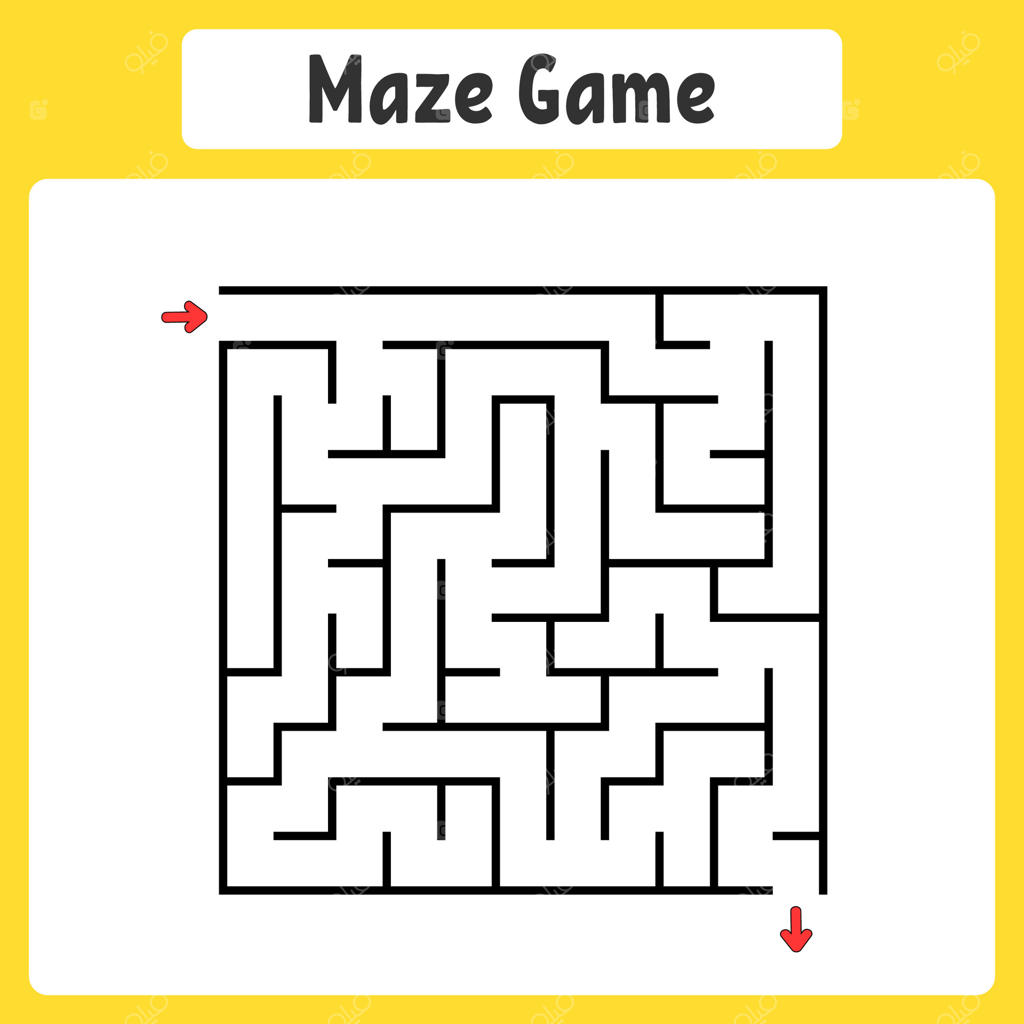 بازی ماز با یک فلش قرمز به سمت راست