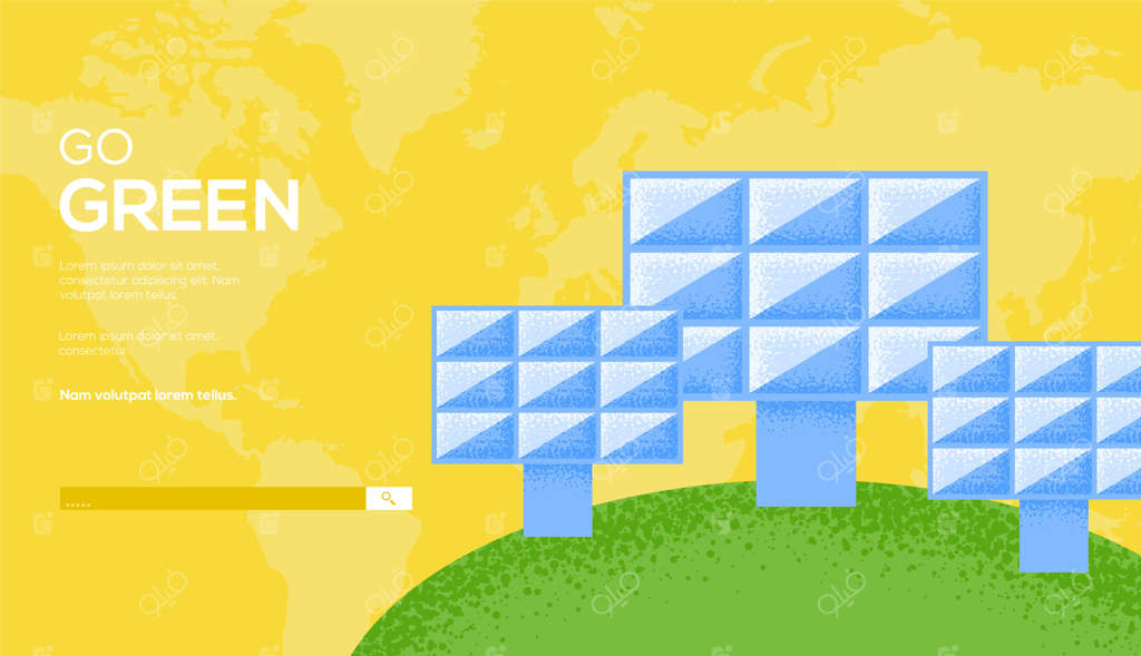قالب بنر: پنل انرژی خورشیدی، راهی به سوی سبز شدن