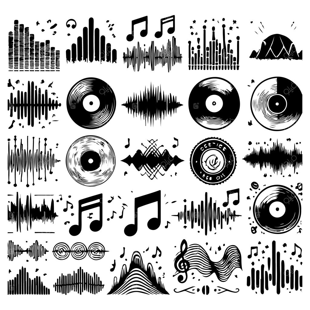 مجموعه افکت‌های موج موسیقی با خطوط قابل ویرایش