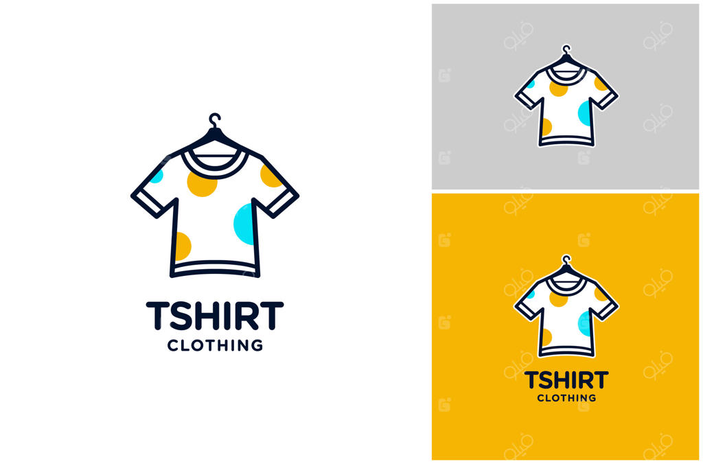 طراحی لوگوی فروشگاه مد لباس بچگانه با طرح تیشرت آستین کوتاه