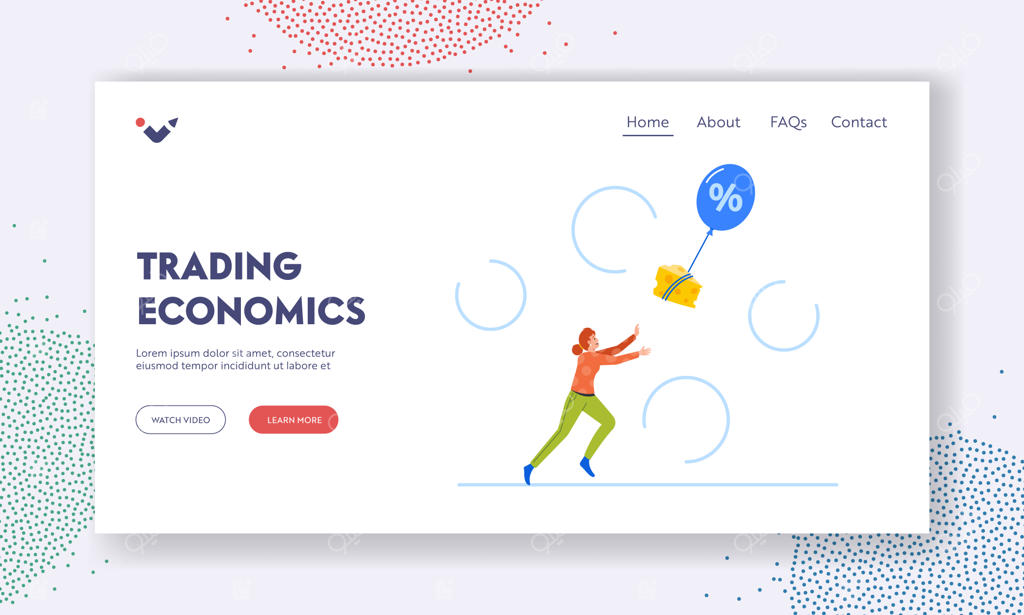 قالب صفحه فرود اقتصاد تجاری: افزایش تورم، قیمت‌ها و هزینه‌ها - مصرف‌کننده زن در حال خرید مواد غذایی