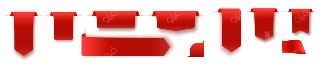 طراحی‌های متنوع روبان قرمز برای پروژه‌های خلاقانه - پرو وکتور