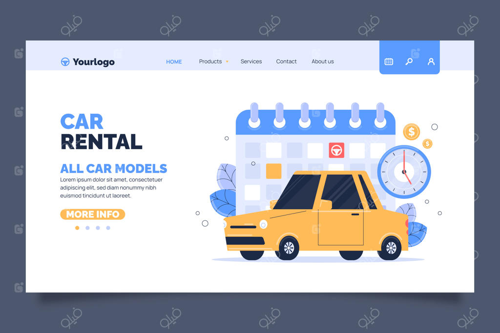 قالب صفحه فرود خدمات اجاره خودرو