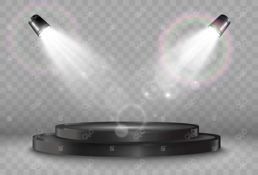 سکوی گرد یا پلتفرم در پس‌زمینه شفاف.