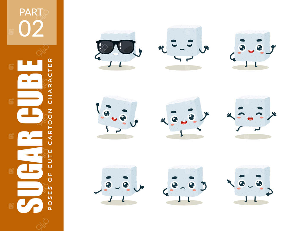 مجموعه شکلک‌های قند. مجموعه دوم. تصویر وکتور