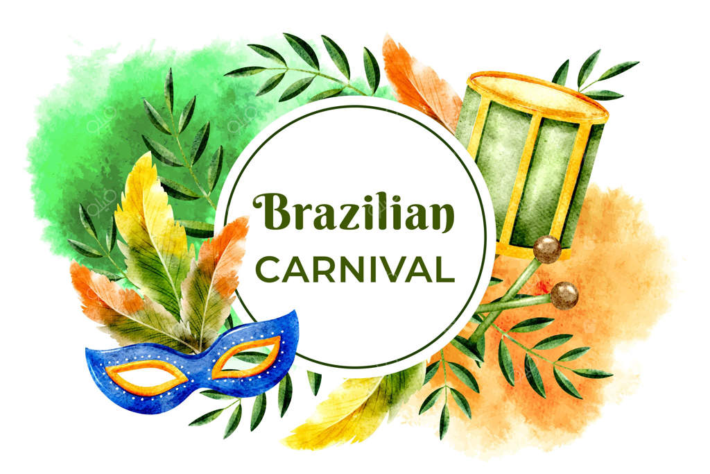 مفهوم کارناوال برزیلی با آبرنگ