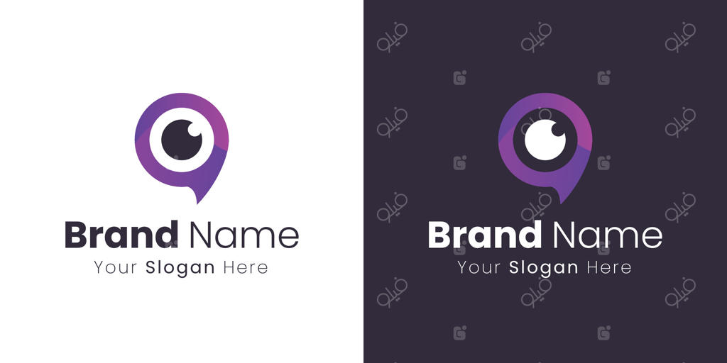 طراحی لوگو پین چشم انتزاعی برای هویت برند و راه‌حل‌های بصری برندینگ