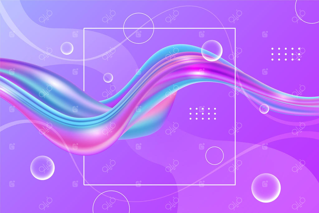 پس‌زمینه جریان رنگی با حباب‌ها