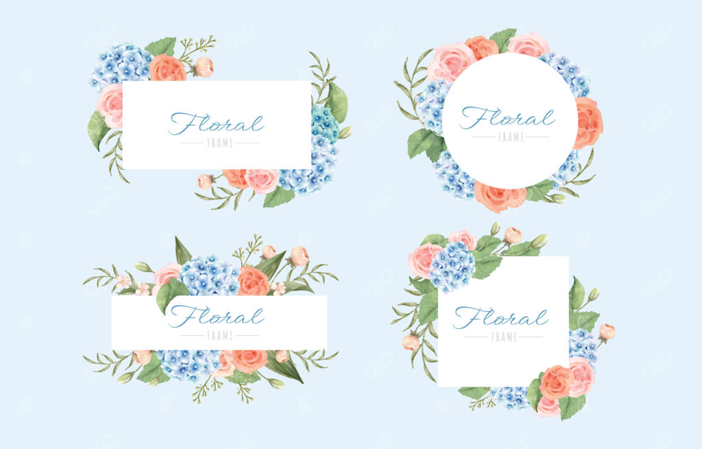 قاب تزیینی گل با آبرنگ