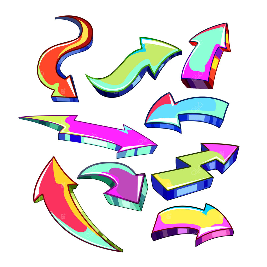 مجموعه پیکان‌های گرافیتی کارتونی