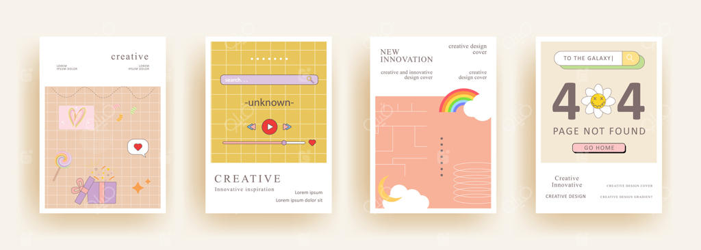 مجموعه‌ای از قالب پوسترهای رترو. طراحی زیبا و نوستالژیک دهه ۹۰. مناسب برای پوستر، کارت ویزیت، دعوتنامه، فلایر، بنر، بروشور، سربرگ ایمیل، پست در شبکه‌های اجتماعی و تبلیغات