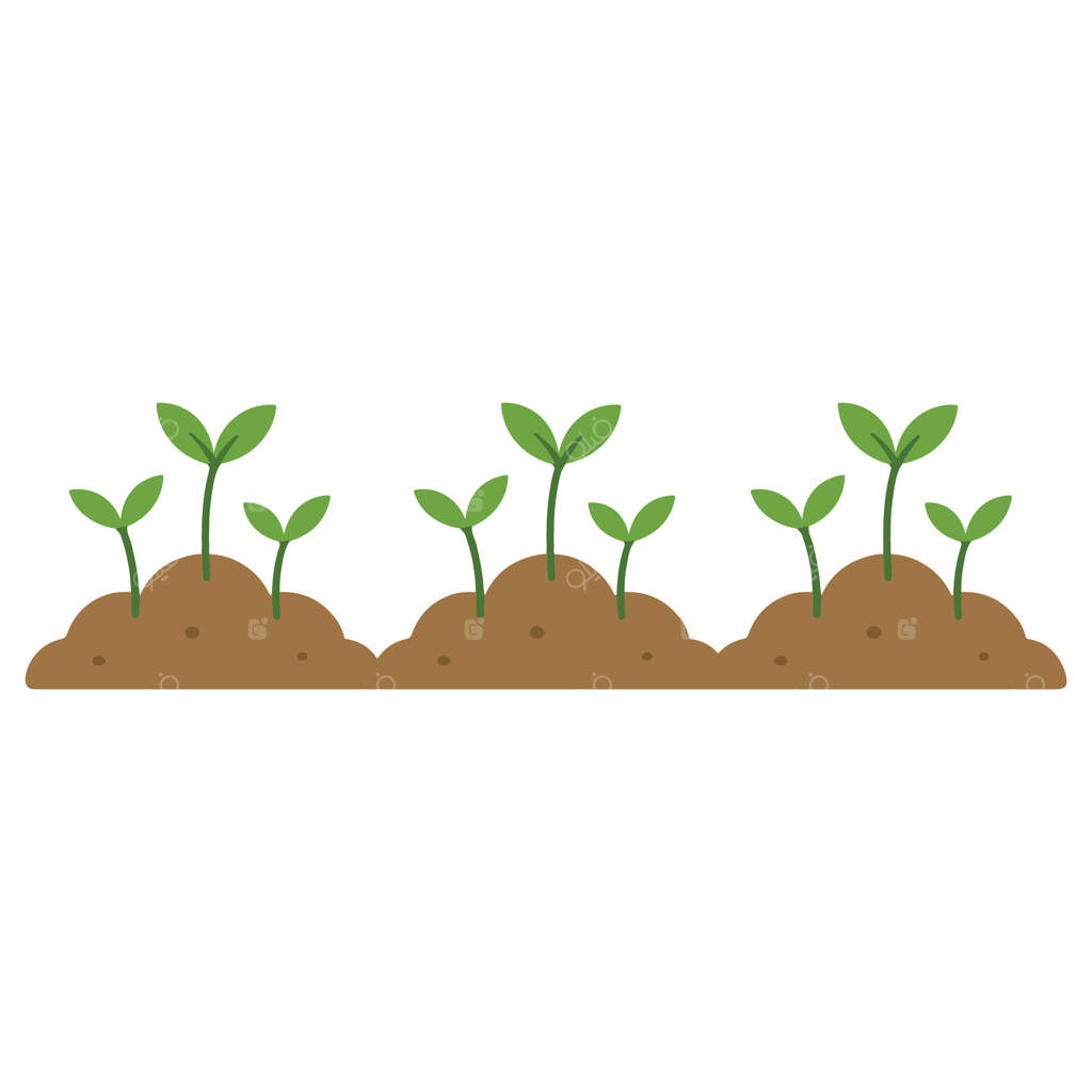 تصویر جوانه زدن برگ‌ها، باغ رنگارنگ با جوانه‌ برگ‌ها، کلیپ‌آرت باغبانی رنگارنگ، طرح زیرلیموشی باغبان