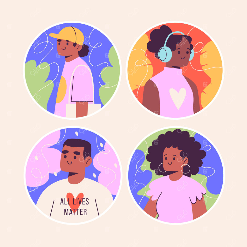 مجموعه برچسب‌های مردم ساده‌دل سیاه‌پوست