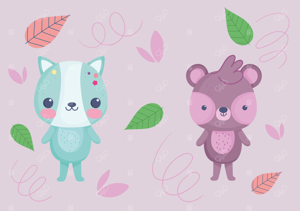 حیوانات بامزه با برگ