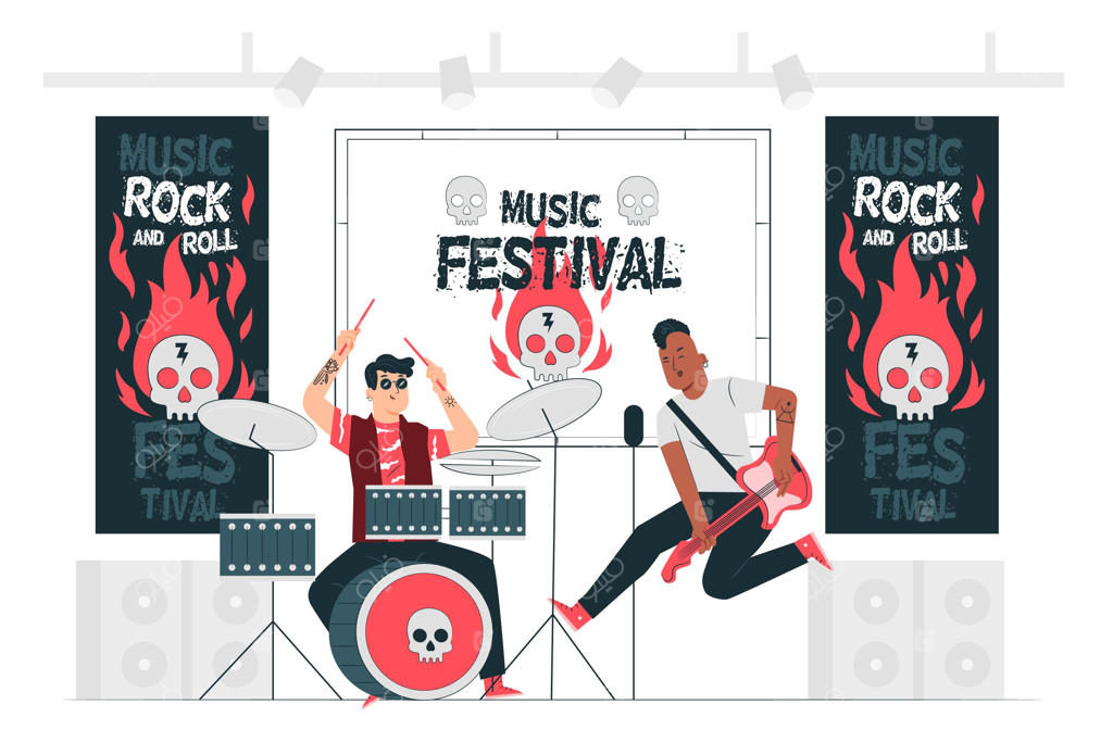 تصویرسازی مفهوم جشنواره موسیقی