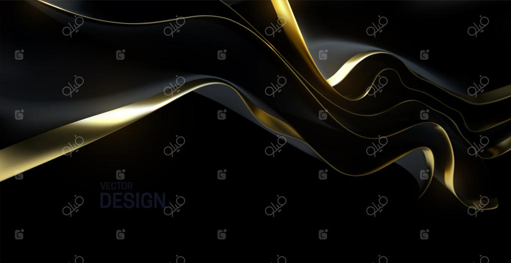 پارچه روان سیاه و طلایی