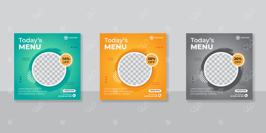 قالب پست بنر شبکه‌های اجتماعی برای تبلیغ غذا - قاب بنر ساده