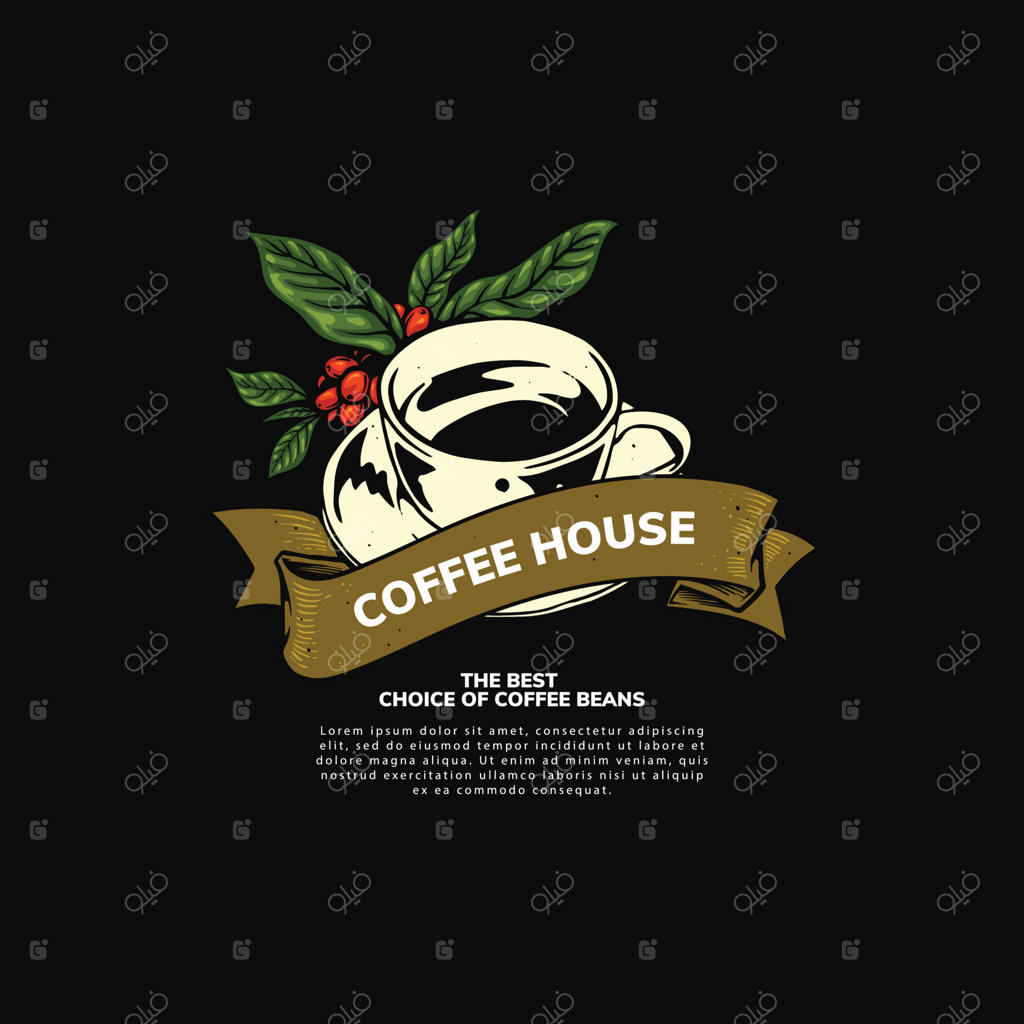 طراحی عناصر با نقاشی دستی قهوه