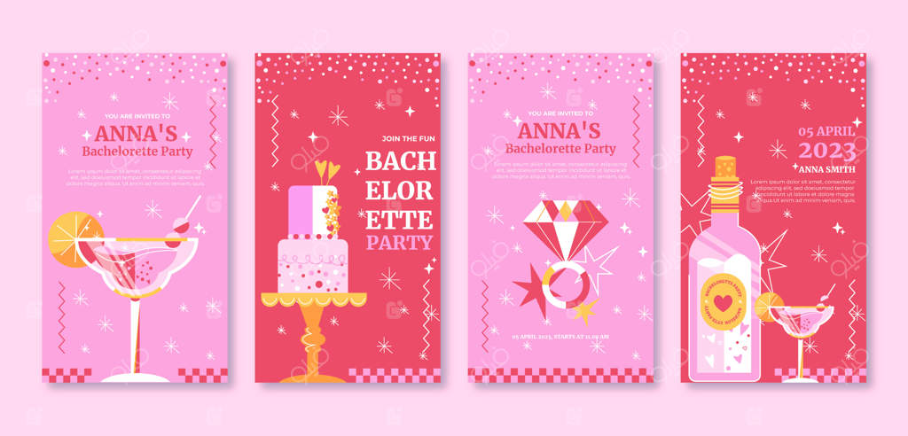 مجموعه استوری‌های اینستاگرام برای مهمانی مجردی